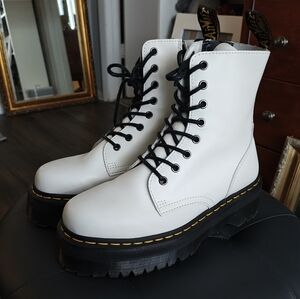 Dr. Martens White Jadon Platform Boots